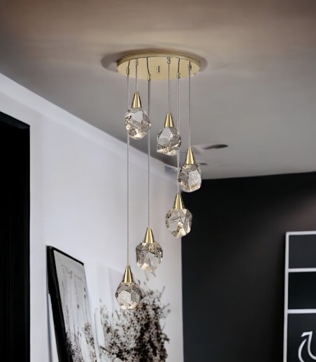 Lámpara de techo AQUARIA oro 6 luces -Schuller