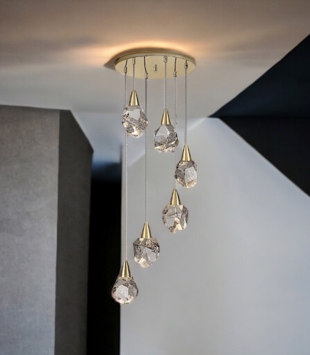 Lámpara de techo AQUARIA oro 6 luces -Schuller