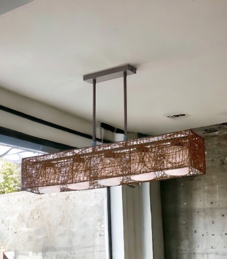 Lámpara de techo Alexandra wengué 5 luces E27 Cristalrecord