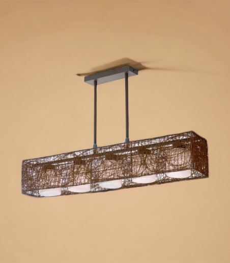 Lámpara de techo Alexandra wengué 5 luces E27 Cristalrecord