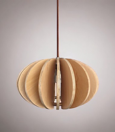 Lámpara colgante madera CHOPO Ø29cm