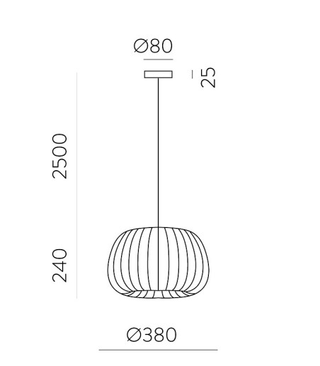 Dimensiones Lámpara colgante Mirta blanco o piedra Ø38cm - ACB