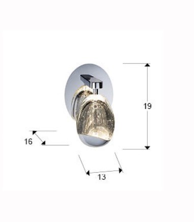 Dimensiones Aplique de pared Rocío cromo - Schuller