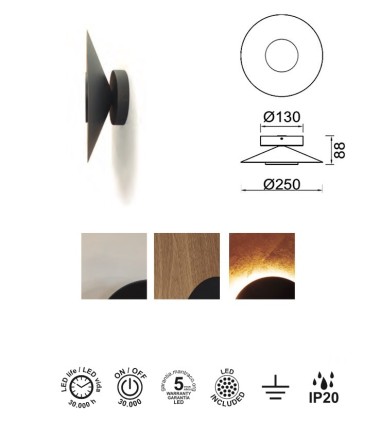 Características Aplique de pared Orion 25cm - Mantra