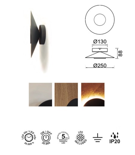 Características Aplique de pared Orion 25cm - Mantra