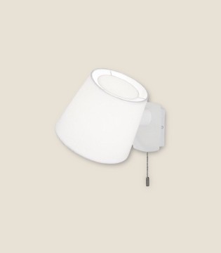 Aplique de pared dormitorio con pantalla textil blanca e interruptor MB2242-WH - Ineslam 2