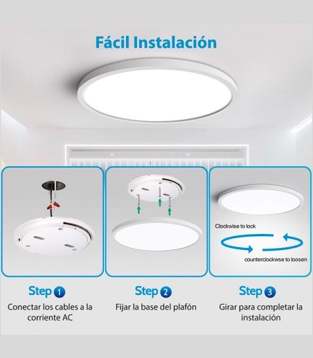 Plafón techo LED plano Ultraslim IP44 - Ineslam