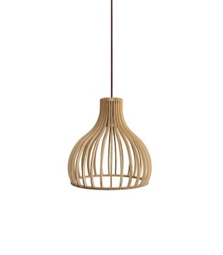 Lámpara techo madera colgante Magnolia Ø35 - Ineslam