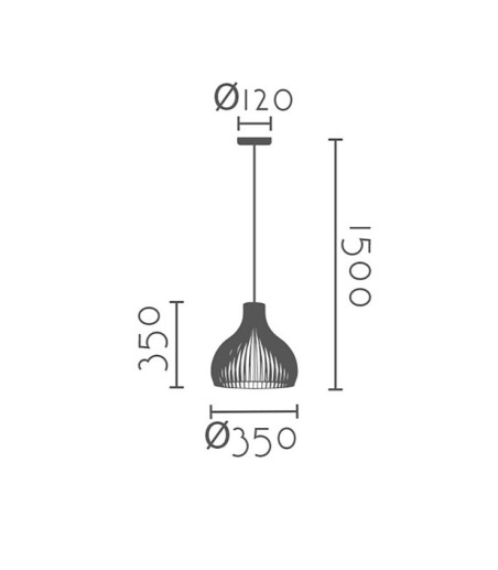 Lámpara techo madera colgante Magnolia Ø35 - Ineslam