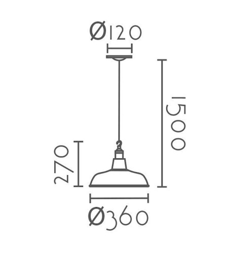 Lámpara techo colgante campana MD6170 - Ineslam