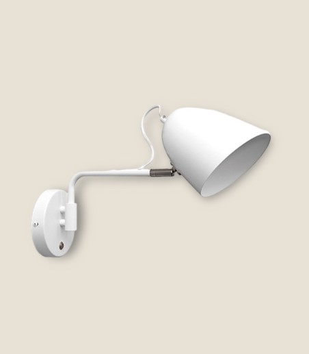 Aplique de pared MB2257-WH - Ineslam blanco articulado con interruptor