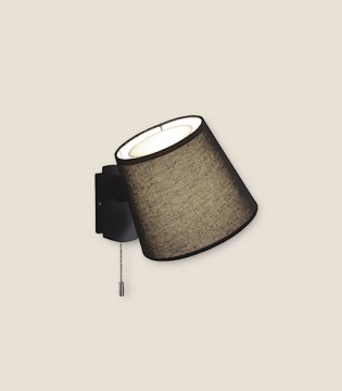 Aplique de pared dormitorio con pantalla negra MB2242-BK - Ineslam 2