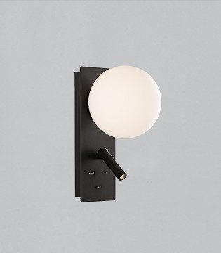 Aplique de pared KIN LED lector negro 8W+3W - ACB 2