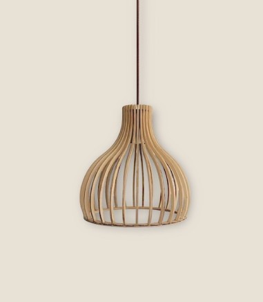 Lámpara techo madera colgante Magnolia Ø35 - Ineslam
