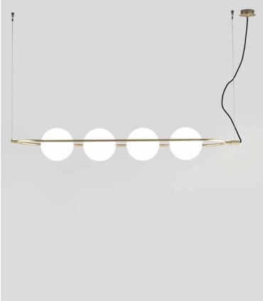 Lámpara colgante lineal techo Abbacus de 4 luces - Aromas