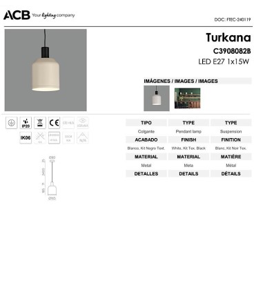 Lámpara de techo Turkana - ACB