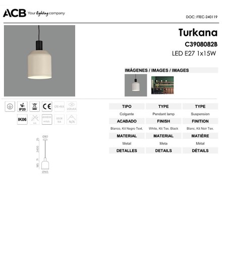 Lámpara de techo Turkana - ACB