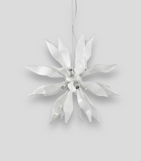 Lámpara de techo colgante LEAVES SP8 blanco de Ideal Lux