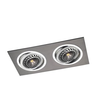 Foco empotrable Helium doble 325mm Aluminio
