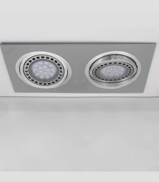 Foco empotrable Helium doble 325mm Aluminio 2