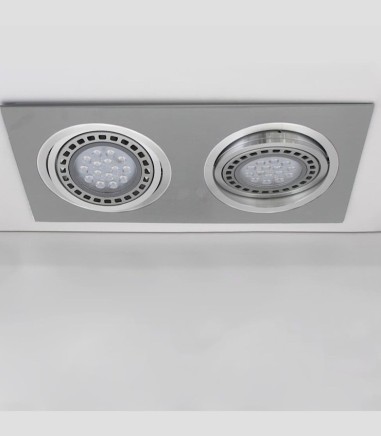 Foco empotrable Helium doble 325mm Aluminio