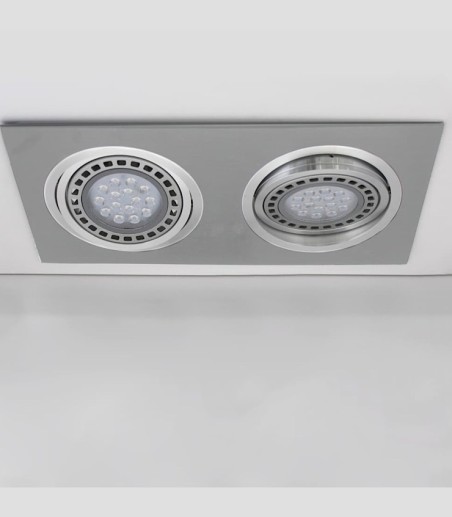 Foco empotrable Helium doble 325mm Aluminio