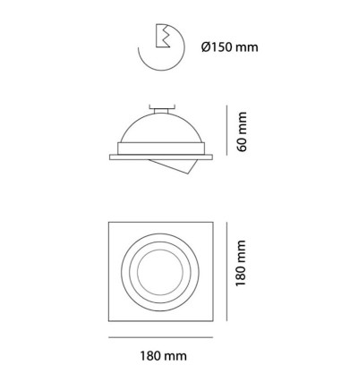 Empotrable Helium AR111 1L aluminio 150