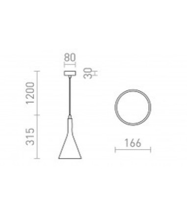 Dimensiones: Lámpara colgante yeso Ella - Rendl Light Studio