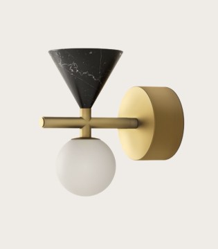 Aplique de pared Oneta oro mármol negro A1299 - Aromas