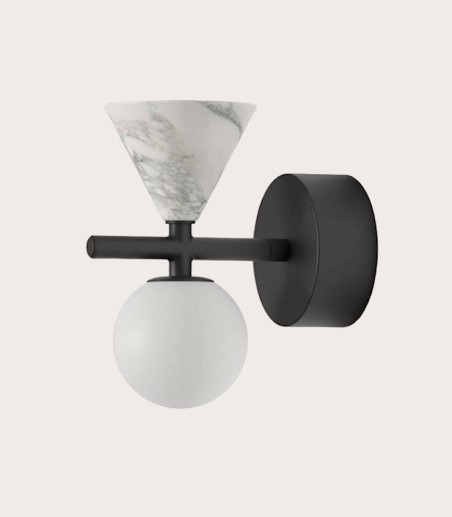 Aplique de pared Oneta negro mármol blanco A1299 - Aromas