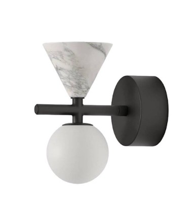 Aplique de pared Oneta negro mármol blanco A1299 - Aromas