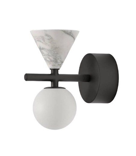 Aplique de pared Oneta negro mármol blanco A1299 - Aromas