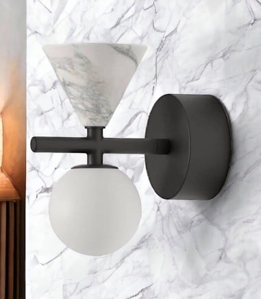 Aplique de pared Oneta negro mármol blanco A1299 - Aromas