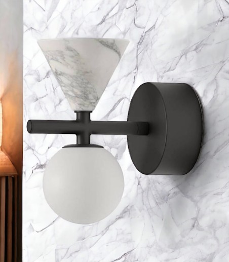 Aplique de pared Oneta negro mármol blanco A1299 - Aromas