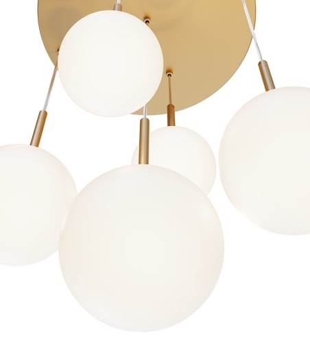 Detalle bolas Lámpara de techo Basic form 5 luces oro - Maytoni