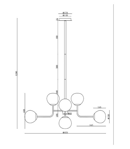 Lámpara de techo Erich 8 luces - Maytoni