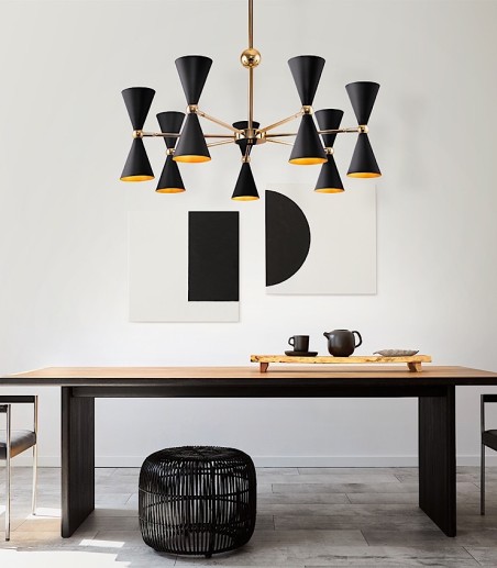 Lámpara colgante Vesper negro 14 luces - Maytoni