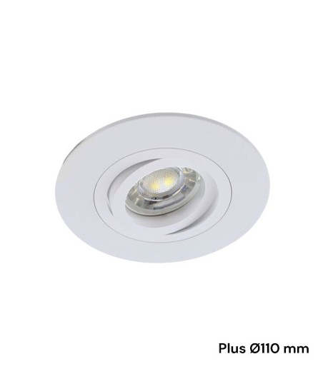 Foco Empotrable de techo GU10 ancho Helium Plus Ø110 blanco