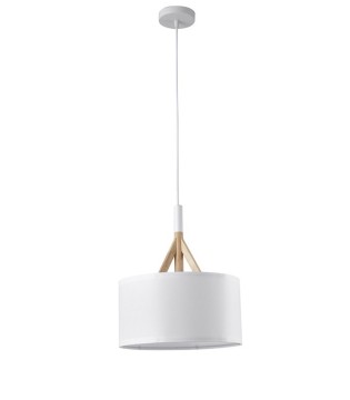 Lámpara de techo nórdica pantalla negra 30 cm y madera 2