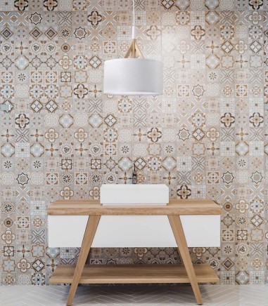 Lámpara de techo nórdica con pantalla blanca 30 cm y madera