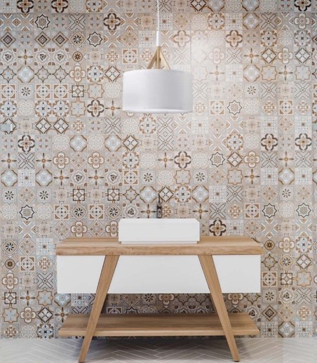 Lámpara de techo nórdica con pantalla blanca 30 cm y madera