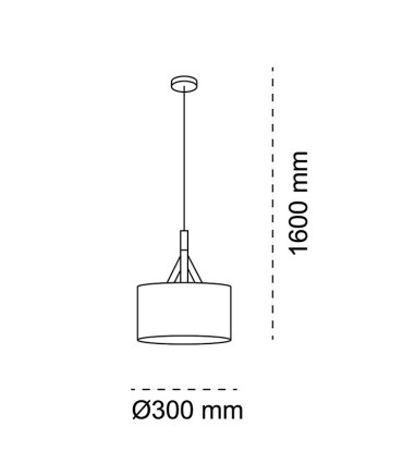 Dimensiones Lámpara de techo nórdica con pantalla 30 cm y madera