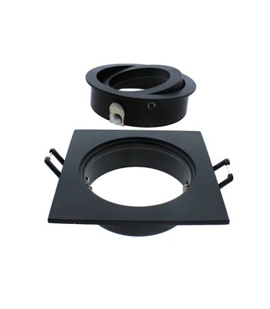 Foco empotrable GU10 Helium cuadrado 93mm negro