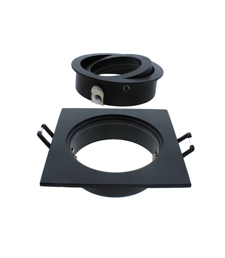 Foco empotrable GU10 Helium cuadrado 93mm negro