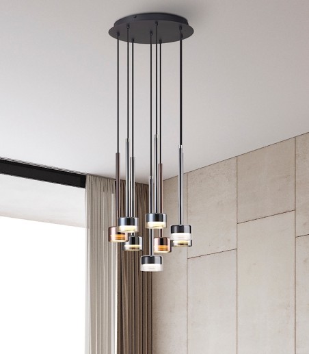 Lámpara colgante Tonic 8 luces multicolor 7879 - Mantra