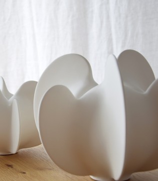 Bola cerámica coral blanca grande - VP Interiorismo 2