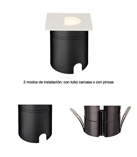 Foco Aspen 3W blanco 7032 semi Cuadrado Señalizador IP65 Mantra