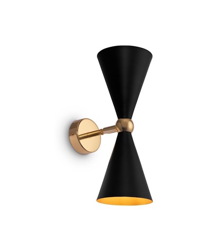 Aplique de pared cónico Vesper negro/oro 2 luces - Maytoni