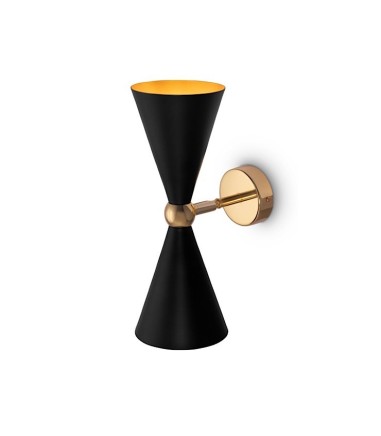 Aplique de pared cónico Vesper negro/oro 2 luces - Maytoni