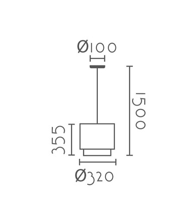Dimensiones: Lámpara de techo pantalla blanca MD4530-WH- Ineslam